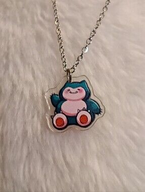 Cute Snorlax Acrylic Stainless Steel Necklace